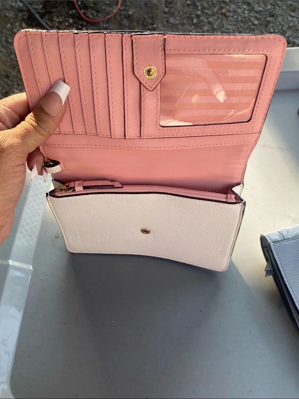 Victoria's Secret Silver Woven Flap Clutch